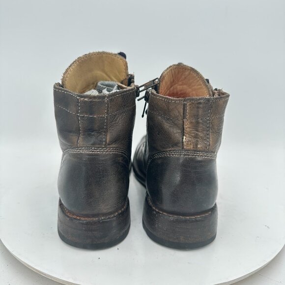 Bed Stu Cobbler Series Women Size 7.5 Brown Distressed Leather Dual Zip Boot - Picture 5 of 12
